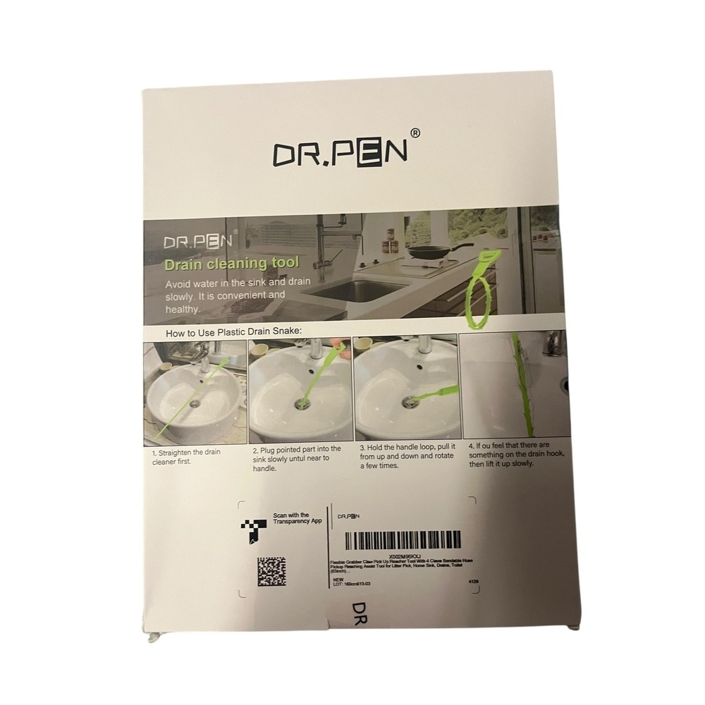 DR PEN Drain Cleaning Tool Flexible Plastic Snake Clog Remover Tool